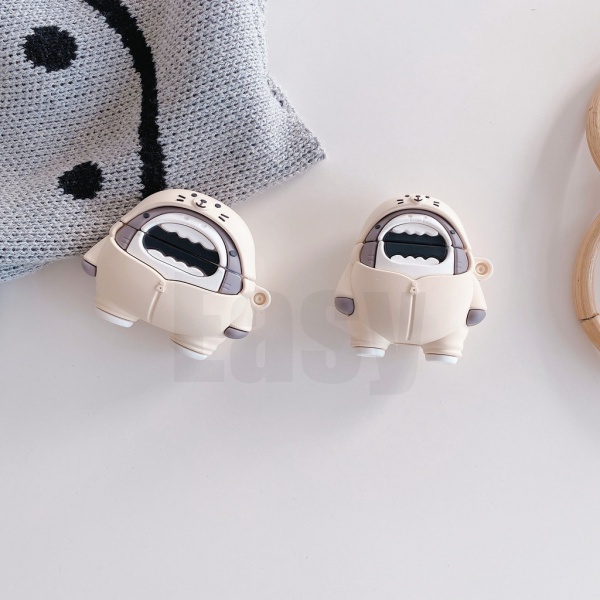 Vỏ Bảo Vệ Hộp Sạc Tai Nghe Airpods 1 2 3 pro Bằng TPU Mềm Hình Cá Mập Miệng Rộng
