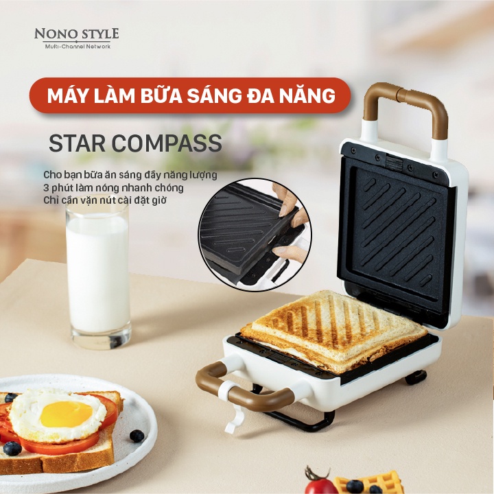 Máy kẹp bánh mì sandwich Star Compart - Có thể tháo rời và thay thế khuôn - Máy nuong bánh mì