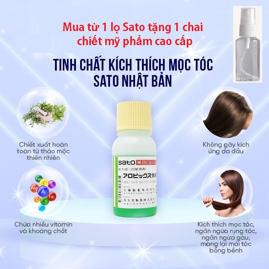 Tinh chất kích thích mọc tóc Sato Nhật Bản ♥𝑭𝑹𝑬𝑬𝑺𝑯𝑰𝑷♥ Tinh chất ngăn rụng tóc Sato Nhật Bản 30ml date 2024