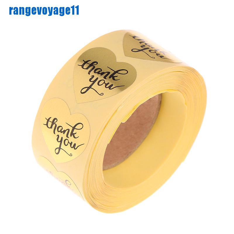 Bộ 500 Miếng Dán Chữ Thank You Màu Vàng Dễ Thương
