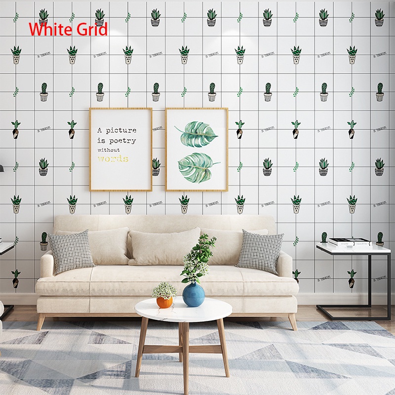 Giấy Dán Tường Dài 1m - 60cm Dài 1m Họa Tiết Cây Xương Rồng Dễ Thương Chống Thấm Nước Trang Trí Phòng Khách