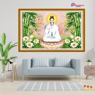 Tranh đính đá quan thế âm bồ tát 72cm x 50cm