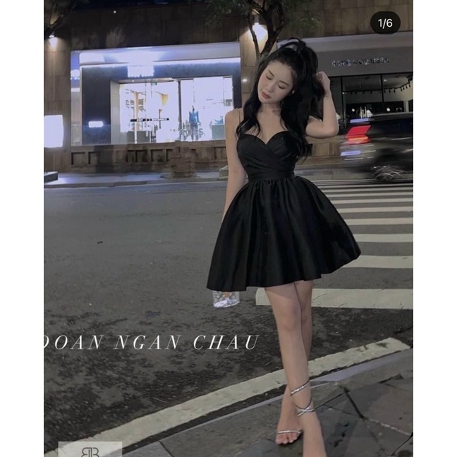 💚 ĐẦM ĐEN 2S ĐẮP CHÉO BO EO XOÈ 💚