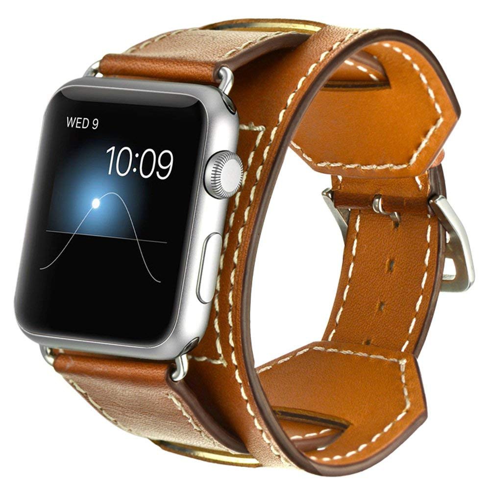 Dây đeo Apple Watch Strap 38/40mm 42/44mm Dây da mềm bền với nội thất có thể tháo rời cho iWatch Series SE 6/5/4/3/2/1