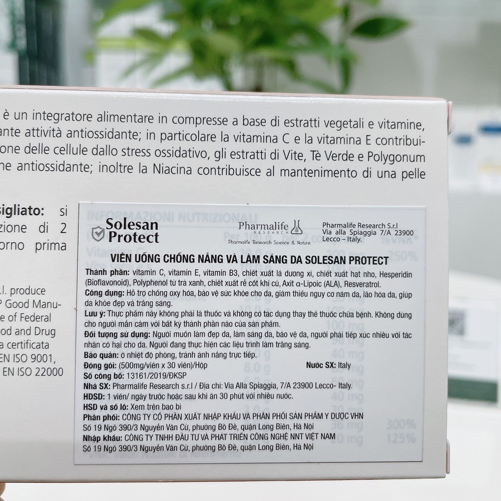 Viên Uống Chống Nắng Nội Sinh Bảo Vệ Da Solesan Pharmalife [CHÍNH HÃNG CHÂU ÂU] | BigBuy360 - bigbuy360.vn