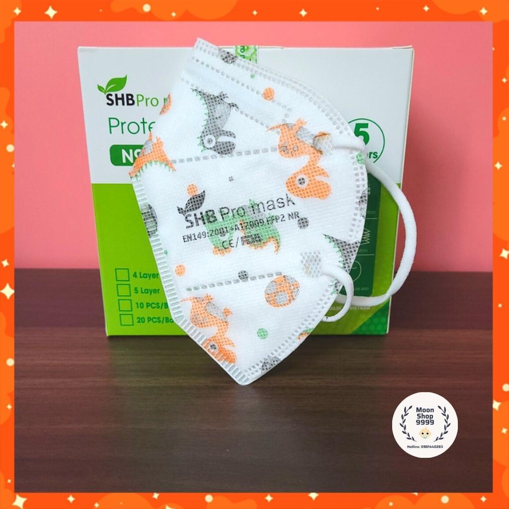 Khẩu trang n95, khẩu trang cho bé, không van, kháng khuẩn, chống nắng, lọc bụi mịn cho bé SHB pro mask - Hàng chính hãng