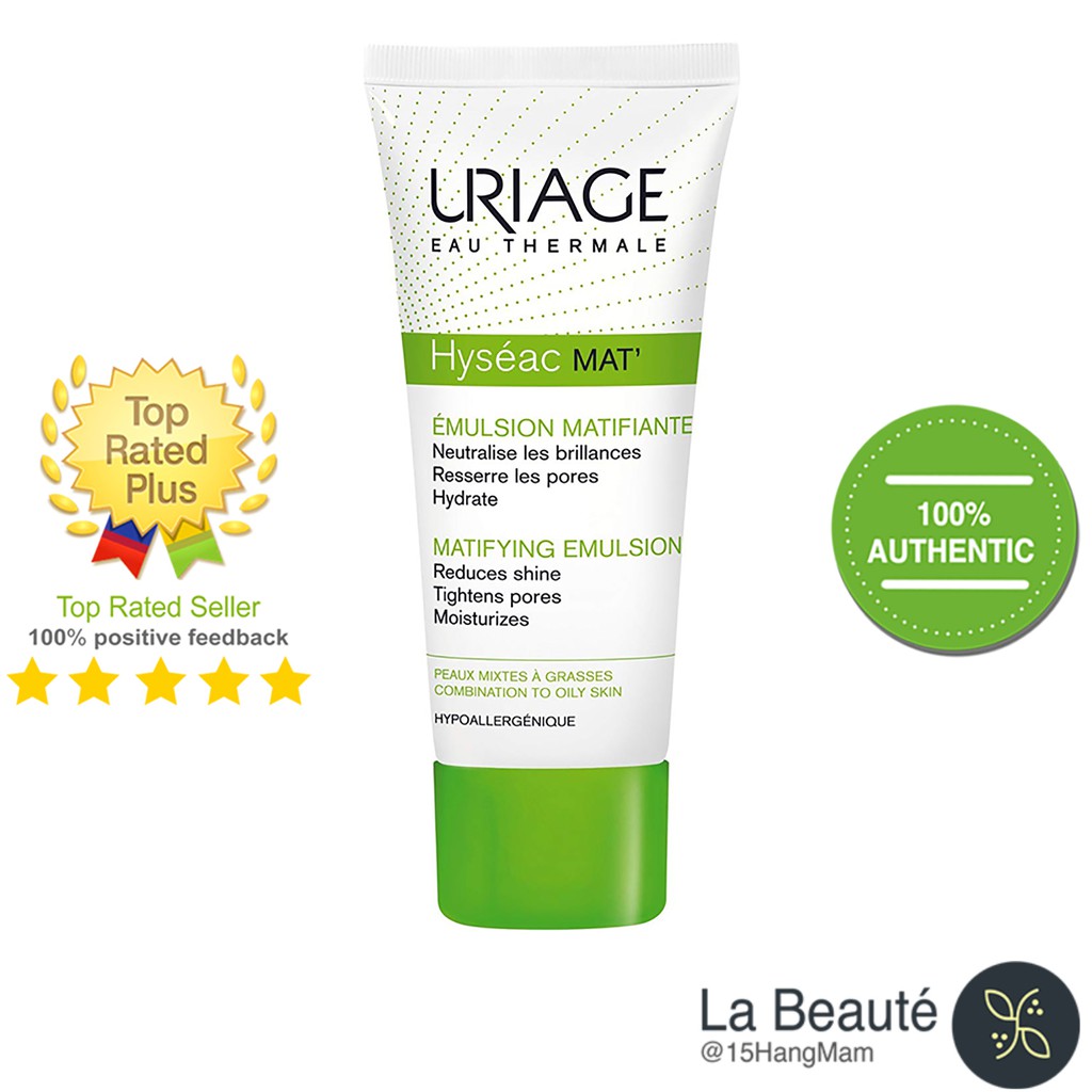 Uriage Hyséac Mat' - Kem Dưỡng Kiềm Dầu, Se Nhỏ Lỗ Chân Lông 40ml