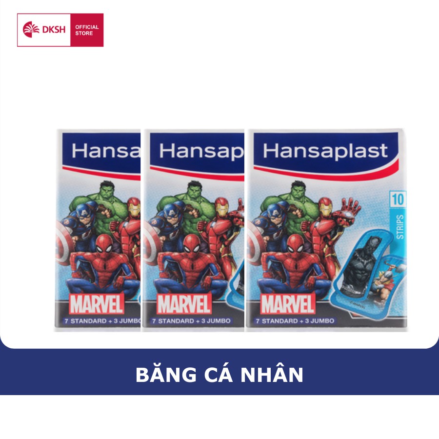 Combo 3 Gói Băng cá nhân Hansaplast Marvel gói 10 miếng,Độc quyền duy nhất tại Việt Nam-Thương hiệu số 1 của Đức