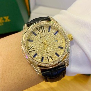 Đồng hồ nam Rolex cao cấp máy pin, mặt đồng hồ đính đá đẳng cấp sang trọng DH515