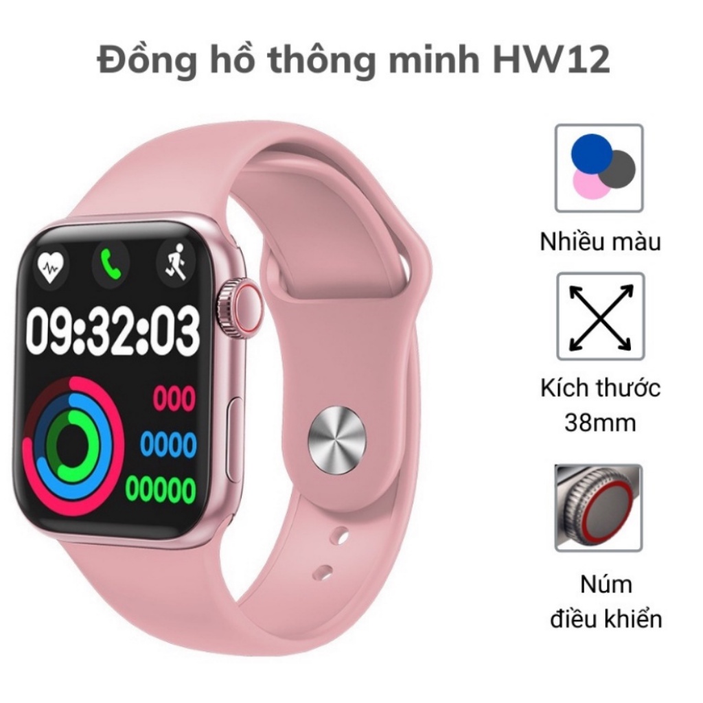 Đồng Hồ Thông Minh HW12 có Tiếng Việt, Nghe Gọi, Thay Hình Nền, Cảm Ứng Siêu Mượt ( Bảo hành 6 tháng)