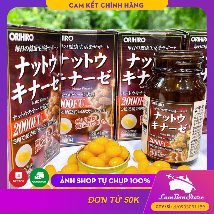 Viên uống chống đột qụy, tai biến Natto Kinase 2000FU Orihiro Nhật.
