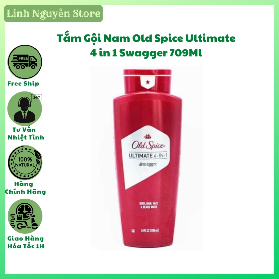 Tắm Gội Năm Old Spice Ultimate 4 in 1 Swagger 709Ml