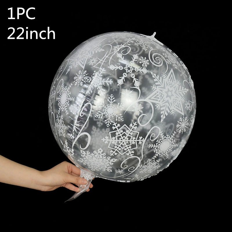 Bong Bóng Lá Nhôm Latex Trong Suốt 22inch 4D Hình Bông Tuyết Trắng Trang Trí Tiệc Cưới/Sinh Nhật/Giáng Sinh