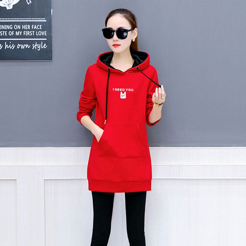 Áo hoodie YEYA dáng rộng thêu chữ phong cách Hàn Quốc thời trang cho nữ