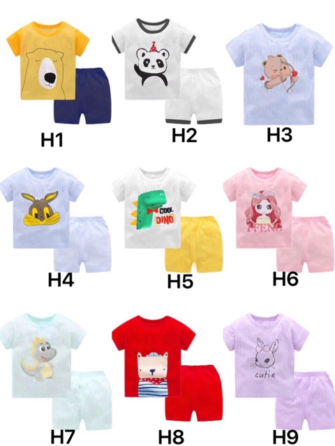 Xả kho_ Bộ cotton giấy cổ chui hàng QC cho bé