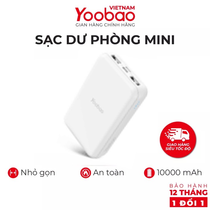 Pin Sạc dự phòng mini Yoobao P10W 10000mAh