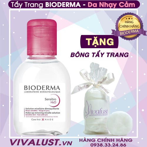 Nước tẩy trang BIODERMA Sensibio H20 (100ml) - Dành cho Da Nhạy Cảm  - HÀNG CHÍNH HÃNG