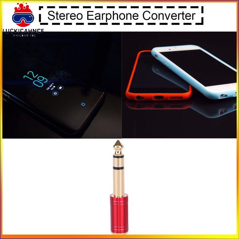 【6/6】6.35mm 1/4" Male to 3.5mm AUX Female Adapter Stereo Amp Headphone Converter