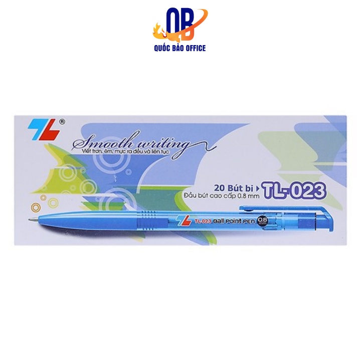 Bút bi Thiên Long 023 - ngòi 0.8mm - mực xanh/ đen/ đỏ - combo 10 chiếc