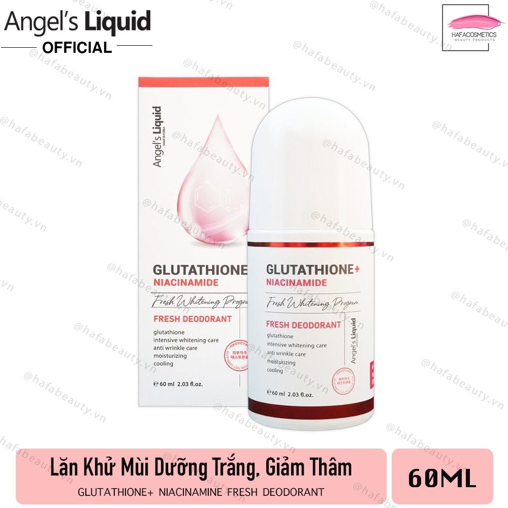 [PHIÊN BẢN NÂNG CẤP] Lăn Khử Mùi Angel's Liquid Glutathione+ Niacinamide Fresh Deodorant 60ml