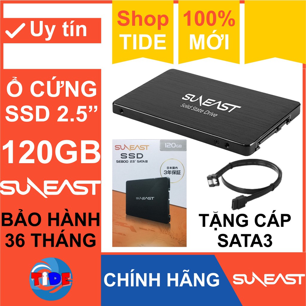 Ổ cứng SSD 2.5” SunEast 120GB nội địa Nhật Bản – CHÍNH HÃNG – Bảo hành 3 năm –Tặng cáp dữ liệu Sata 3.0 | WebRaoVat - webraovat.net.vn