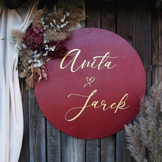 Bảng Gỗ Trang Trí Đám Cưới Decor Khắc Chữ Theo Yêu Cầu Size 40Cm,60Cm| Thao Wedding Guestbook