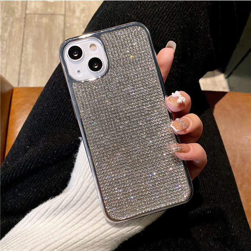 Ốp Điện Thoại Mềm Trong Suốt Đính Kim Cương Sang Trọng Cho IPhone 13 Pro MAX 12 11 Pro MAX XS MAX XR X 7+8 Plus