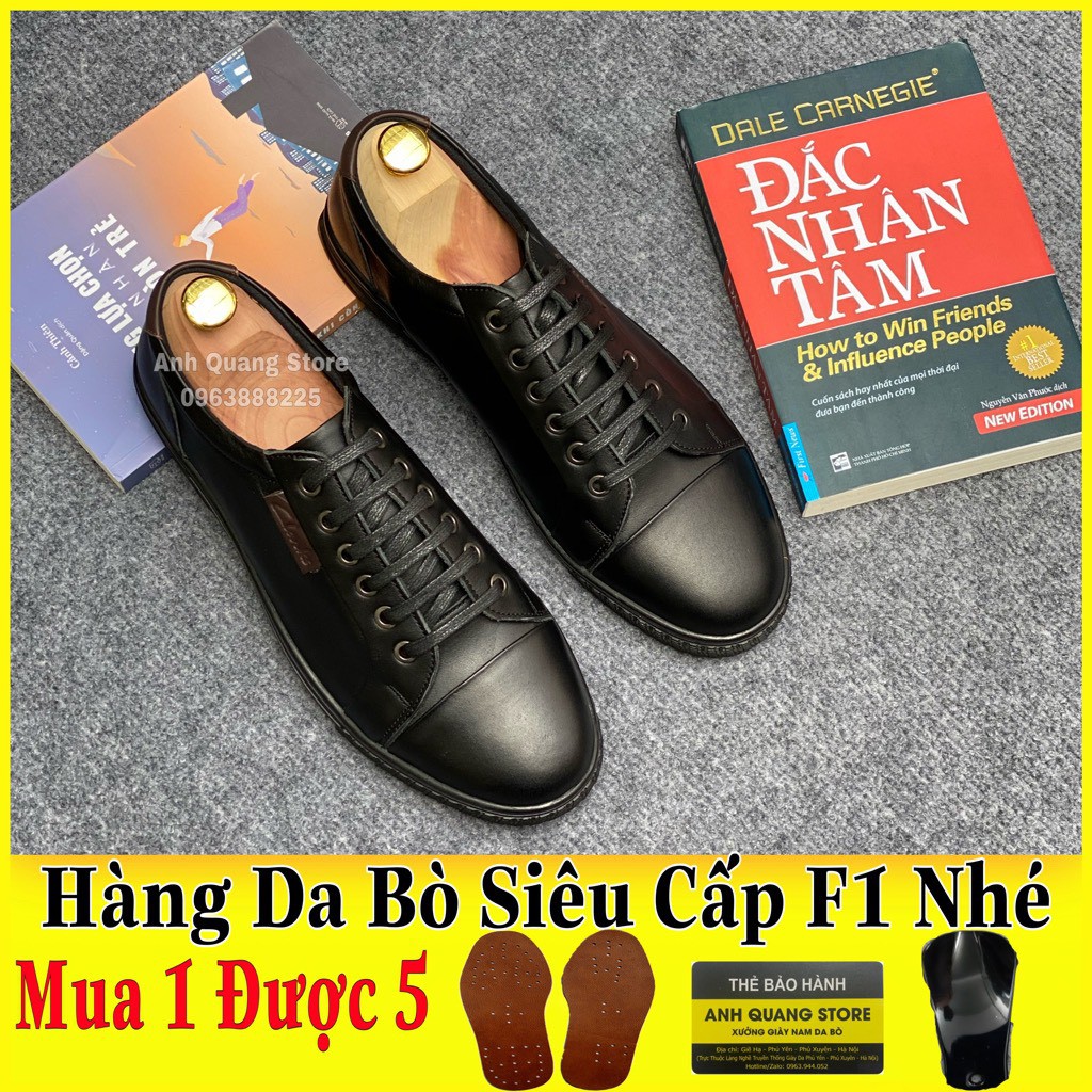 Giày da nam cao cấp da mềm mại - da bò - đế cao su -  phong cách thể thao lịch lãm bảo hành 1 năm GK233