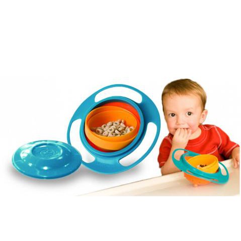 Bát ăn cho bé xoay 360 độ ko đổ đồ ăn