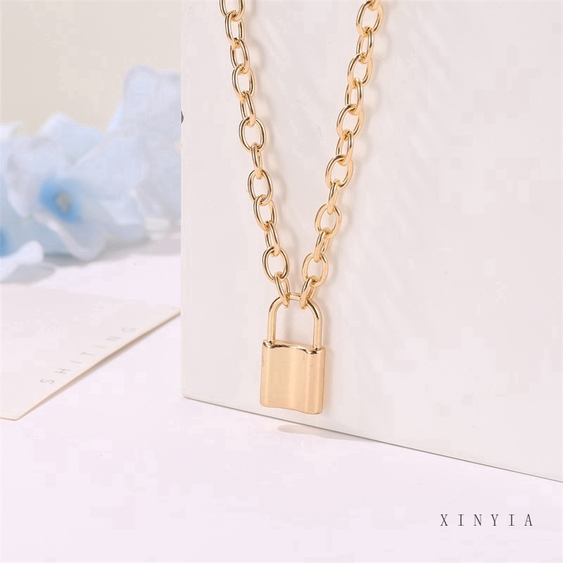 Dây chuyền hợp kim mặt ổ khóa thời trang độc đáo