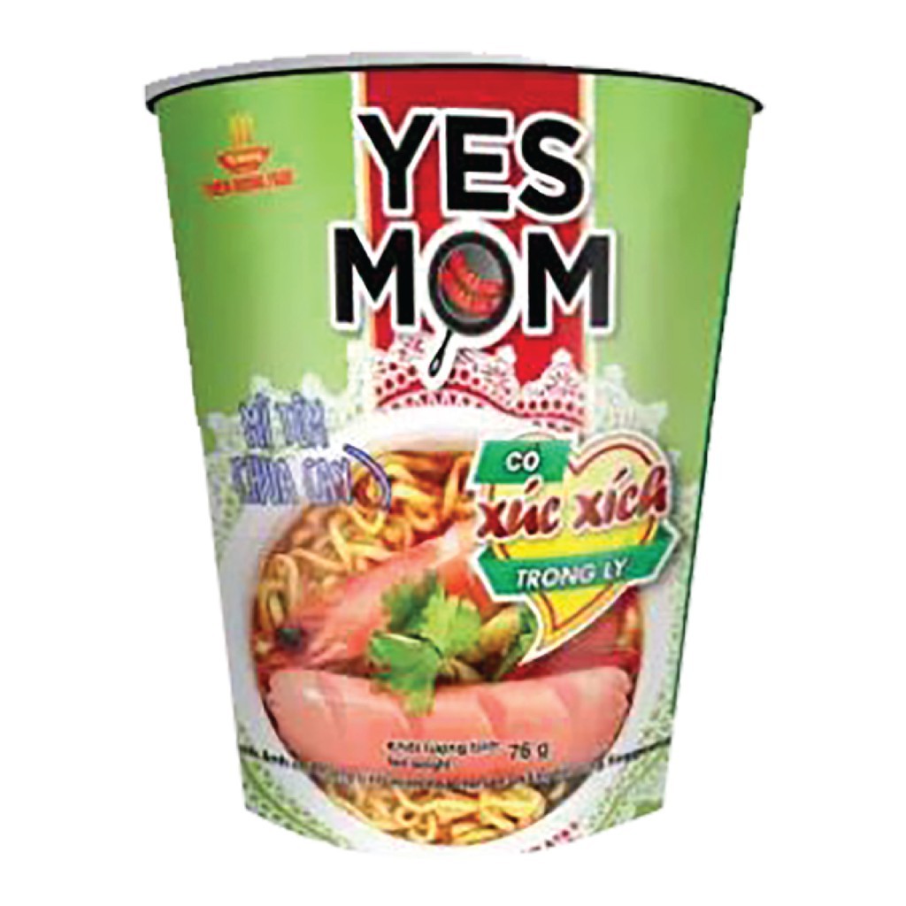 mì ly xúc xích yes mom tôm chua cay 24ly/ thùng