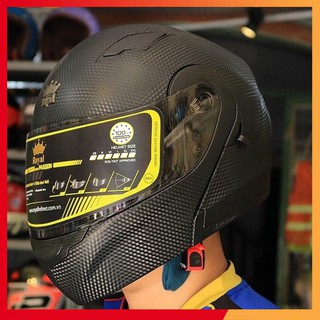 Mũ lật hàm ROYAL M179  - Mũ fullface lật hàm - Đen vân cacbon  đủ size RVĐ