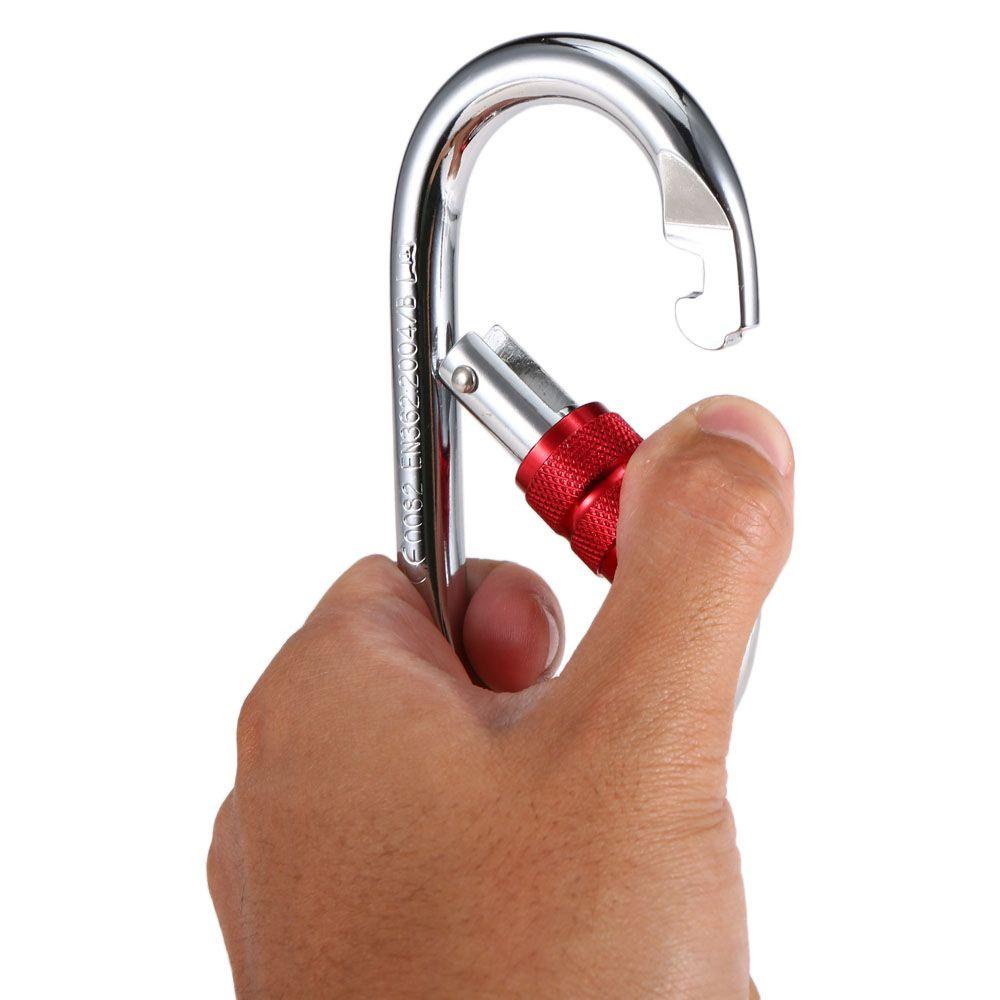 Móc Khóa Carabiner Hình Chữ D Bằng Hợp Kim Nhôm An Toàn Cho Leo Núi