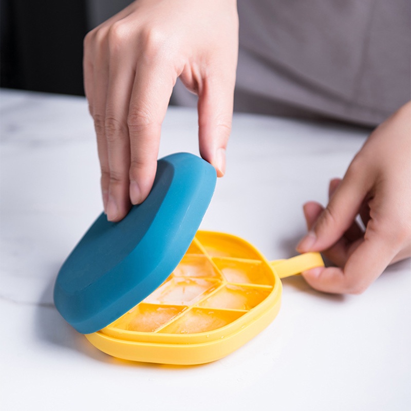 Khuôn Silicone làm đá viên hình lục giác có nắp DIY