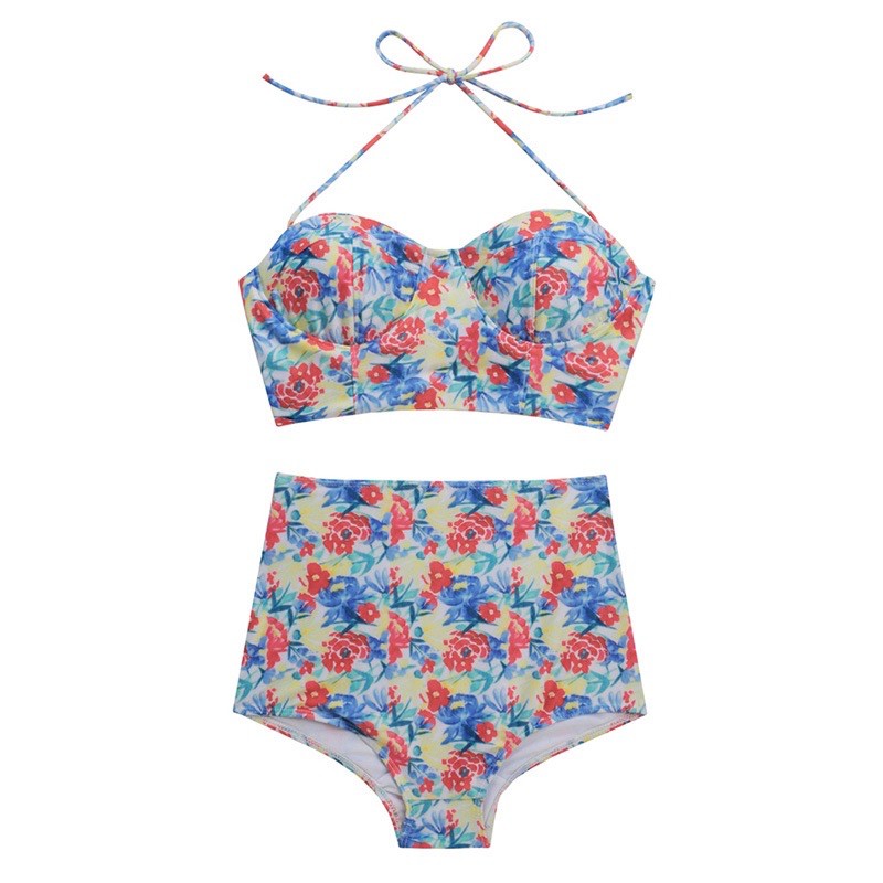 Bikini hai mảnh quần cạp cao, Đồ bơi nữ gợi cảm đi biển CiCi