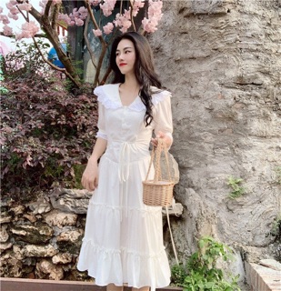 [ORDER] Đầm trắng bèo tầng (ảnh thật từ ảnh 7)