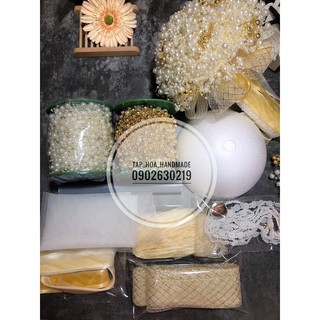 SET NGUYÊN LIỆU LÀM HOA CƯỚI HẠT CƯỜM