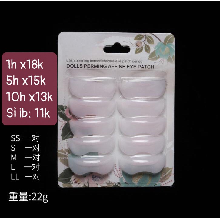 Bộ 5 cặp trục uốn mi đủ 5 size uốn dưới uốn trên