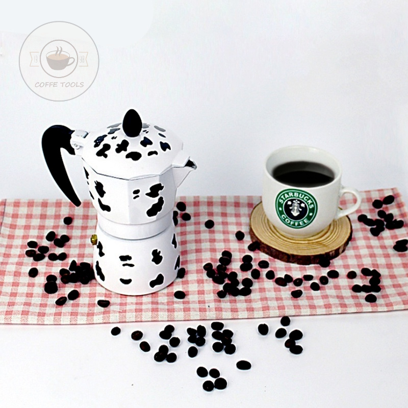 Bình pha cà phê moka pot nhôm hình bát giác cực đẹp màu ngẫu nhiên