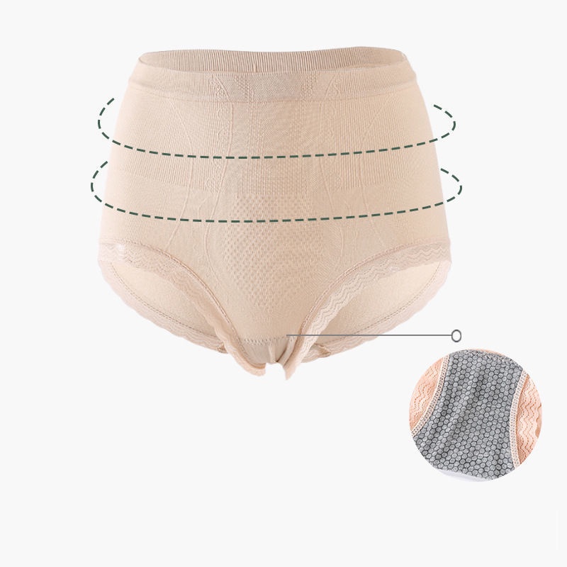 Quần Lót Cotton Phối Ren Lưng Cao Không Đường May Thoáng Khí Quyến Rũ Cho Nữ