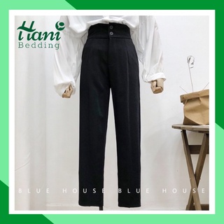 Quần baggy học sinh, công sở cạp cao ống đứng cho nữ, quần tây 2 khuy cạp bản to lưng cao KH106