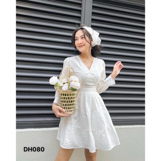 Đầm trắng công chúa đầm xòe cổ v tay lỡ chibest dh080