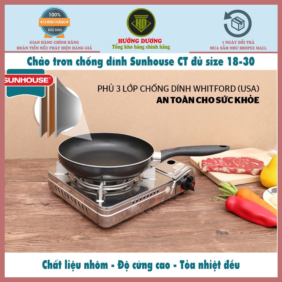 Chảo chống dính Sunhouse size CT18-CT20-CT 24- CT26- CT28-CT30cm