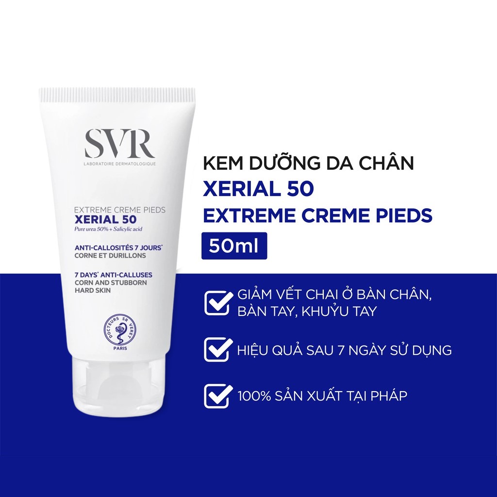 Kem Dưỡng Da Tay Chân SVR Xérial 50 Extrème Crème Pieds giúp giảm các vết chai 50ml