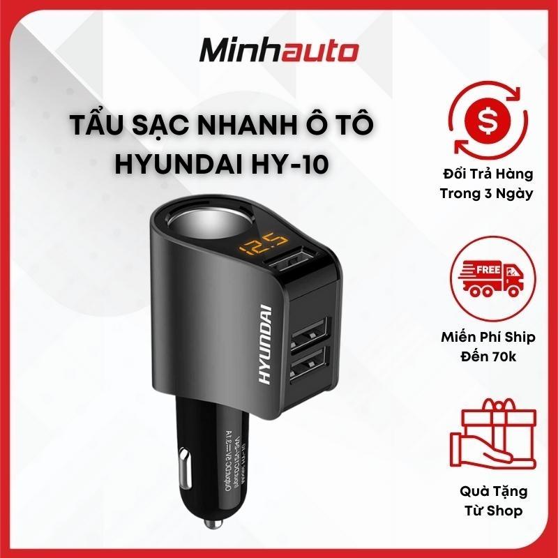 Tẩu Sạc Nhanh Ô Tô - Tẩu Sạc Ô Tô [HYUNDAI] Hyundai HY-10 - Có Đèn Led Báo Điện Áp Ác Quy