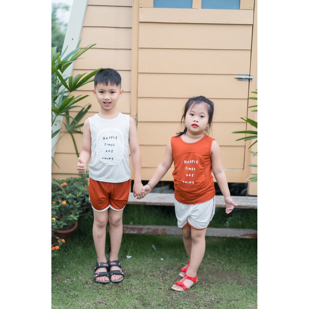 Set quần áo bé trai - Bé gái 1 - 7 tuổi, chất liệu cotton đũi mát, phong cách