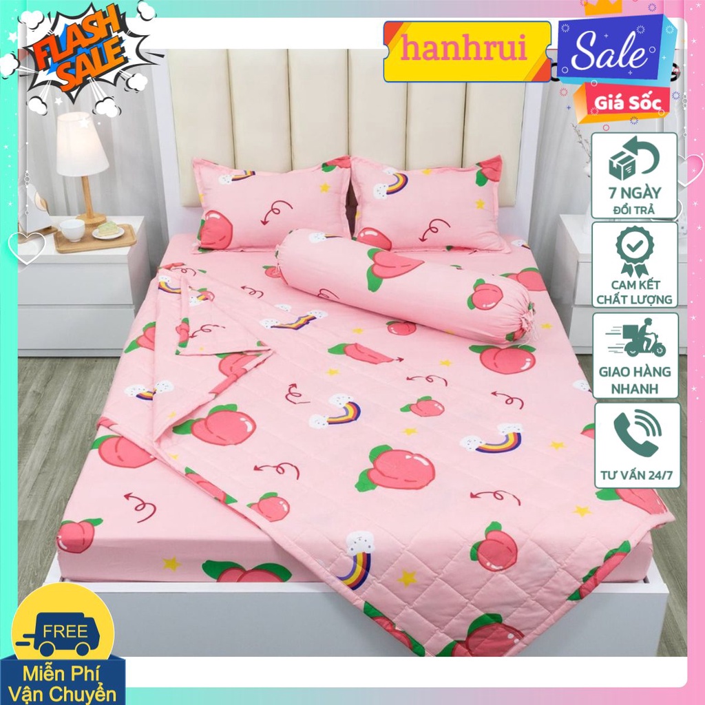 Bộ Ga Gối Mẫu 2022 cotton poly 1M2/1M4/1M5/1M6/1M8,KHO HÀNG HCM-MẪU ĐÀO HỒNG