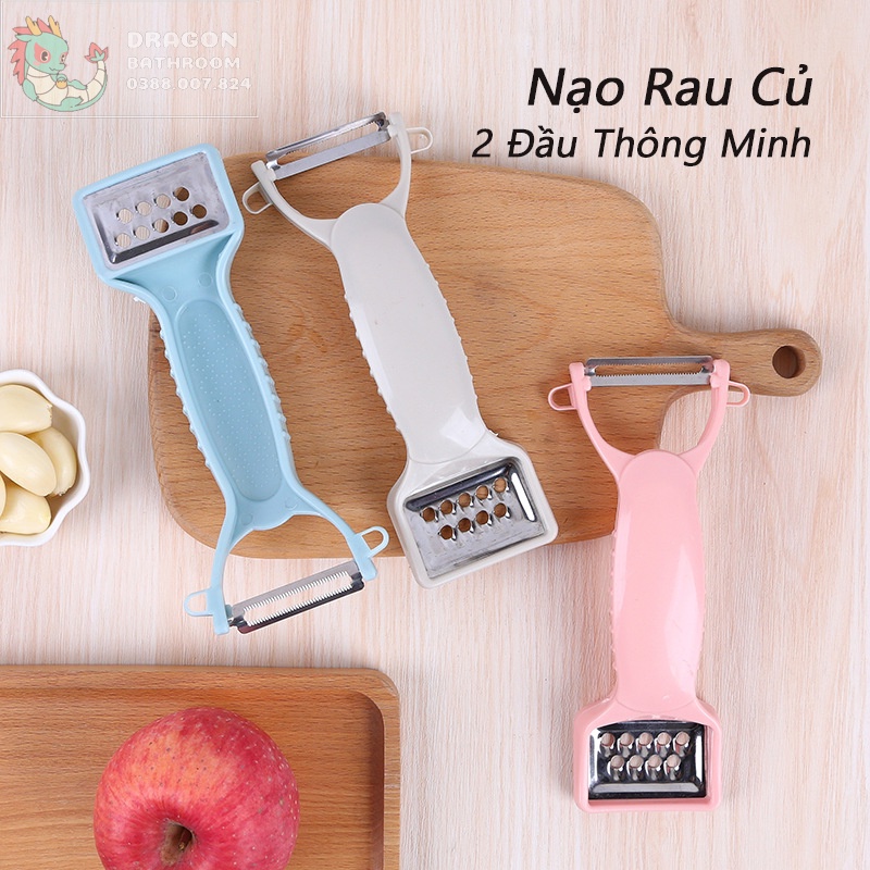 【SIÊU RẺ]】Nạo Rau Củ, Lúa Mạch Loại Xịn, 2 Đầu Thông Minh, Tiện Lợi, An Toàn, 18*7.5 cm-LO-199