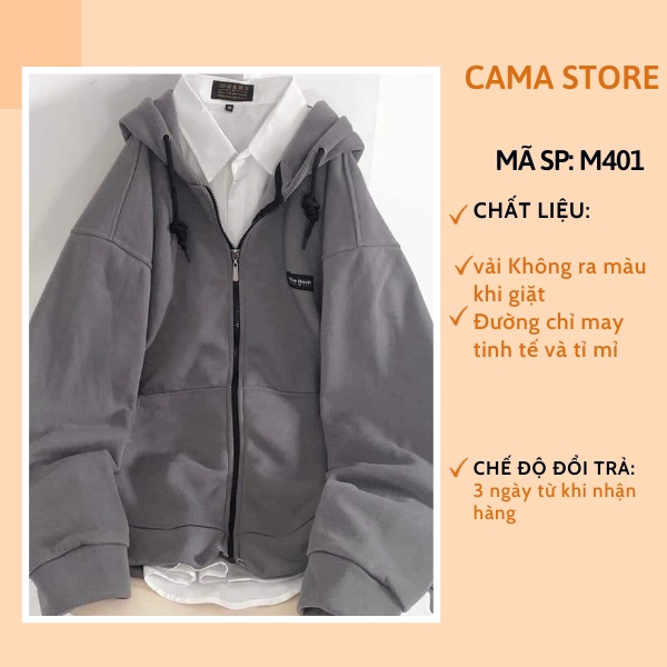 Áo khoác nỉ nữ hoodie form rộng cute hàn quốc CaMa Store M401