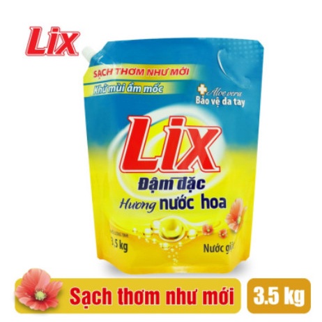 Nước giặt Lix Hương Nước Hoa túi 3.5kg tiết kiệm